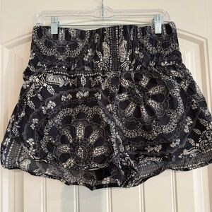 FP Movement by Free People Black and White Patterned High Waist Shorts